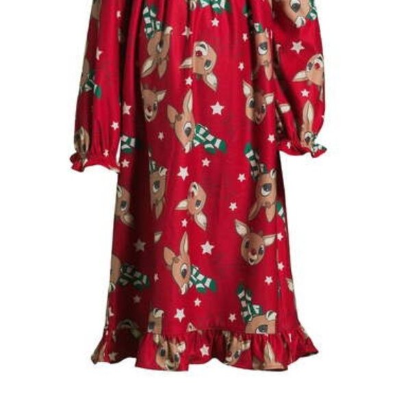 Rudolph The Red Nose Reindeer Girls Granny Style Sleep Gown Pajama, 3T - NWT - Picture 3 of 5